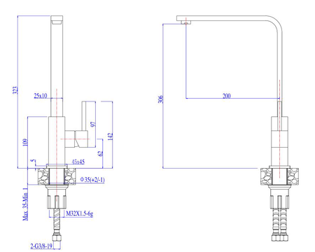 JENNY stal szczotkowana bateria kuchenna