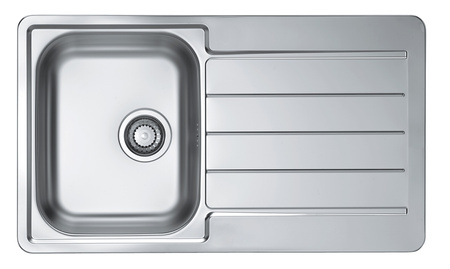 LINE MAX 20 SATIN steel sink 860 x 500 mm with pop-up siphon
