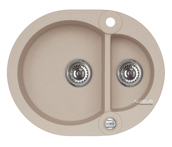 ROLL 80 kol. 22 piasek (59,5x47,5) zlew Granital 1,5kom. z syfonem POP-UP