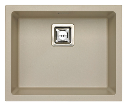 QUADRIX 50 colors. 02 pebble (56x46) Granital+ sink with POP-UP siphon