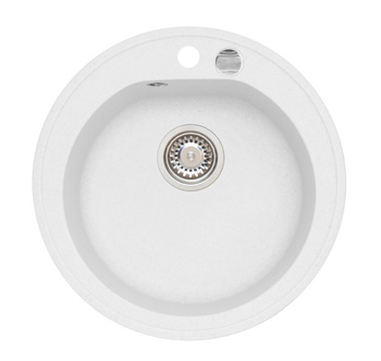 NIAGARA 10 kol. 11 biały (Ø 51) Granital zlew 1kom. z syfonem POP-UP