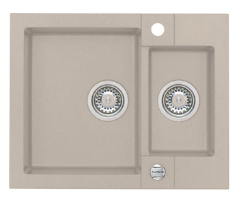 ROCK 80 kol. 22 piasek (59,5x47,5) zlew Granital 1,5kom. z syfonem POP-UP