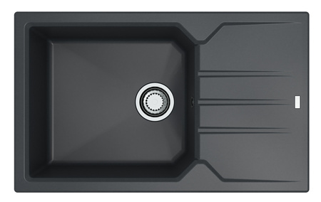 Record 40 kol.91 black (78x48) Granital sink with manual siphon