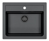 ATROX 30 BLACK EDITION kol. 91 BLACK Granital 1 compartment sink. with manual siphon 3 1/2" - SIPHON BLACK