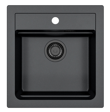 ATROX 20 BLACK EDITION kol. 91 BLACK Granital 1 compartment sink. with manual siphon 3 1/2" - SIPHON BLACK