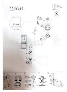 SYFON pojedynczy, z przelewem kwadratowym, POP-UP do: Atrox 20, Atrox 30, Cadit 10, Cadit 20, Cadit 40