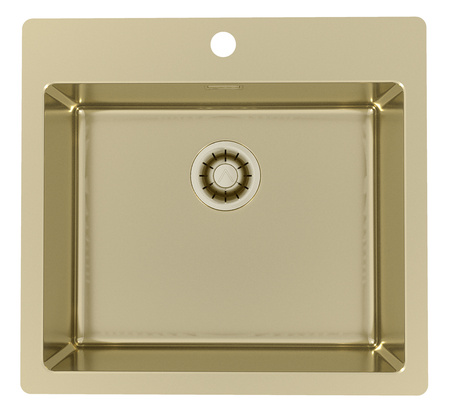 Monarch PURE 70 GOLD QC steel sink 565x525mm Quick Close drain