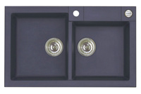 ROCK 90 kol. 05 twilight (78x48) zlew Granital 2kom. z syfonem POP-UP