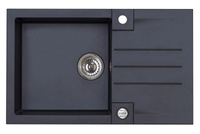 ROCK 130 kol. 91 czarny (78x48) zlew Granital 1 kom. z syfonem POP-UP