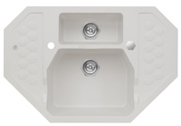 SENSUAL 60 kol. 11 biały (90x61) zlewl Granital+ narożny 1,5kom. z syfonem POP-UP