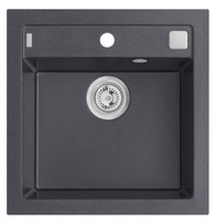 FORMIC 20 kol. 91 czarny (52x51) zlew Granital z syfonem POP-UP