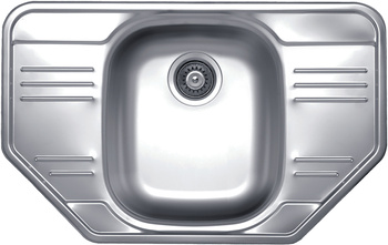 ALLUX 30 SAT 78x49 1K zlew wpuszczany narożny + odpływ zatyczkowy z syfonem