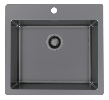 Monarch PURE 70 ANTRACYT QC zlewozmywak stalowy 565x525mm Odpływ Quick Close