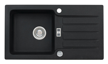 NIAGARA 30 kol. 91 czarny (78x43,5) Granital zlew 1kom. z syfonem POP-UP