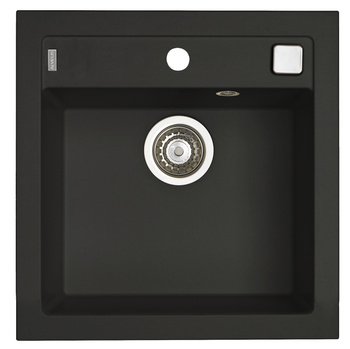 FORMIC 20 kol. deep black (52x51) zlew Granital z syfonem POP-UP
